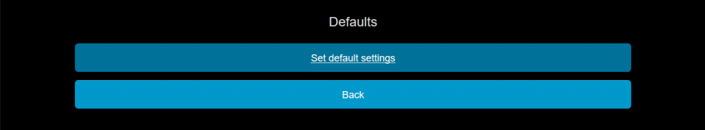 screenshot Menu Defaults